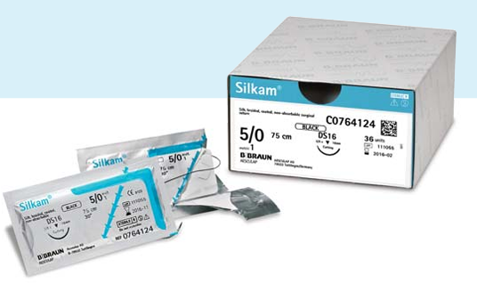 fil de suture SOIE non résorbable SILKAM 5/0