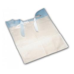 Bavoirs à usage unique plastifiés, bleu, 68 x 37 cm, paquet de 150