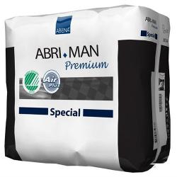 Protection masculine ABRI MAN SPECIAL : couches anatomiques grand format. Le sachet de 21