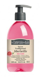 Savon de Marseille liquide "Le Comptoir du Bain" - "ROSE" - le flacon-pompe de 500 ml
