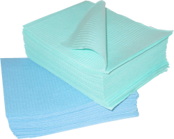 Serviettes plastifiées CROSSTEX bleues, boîte de 500
